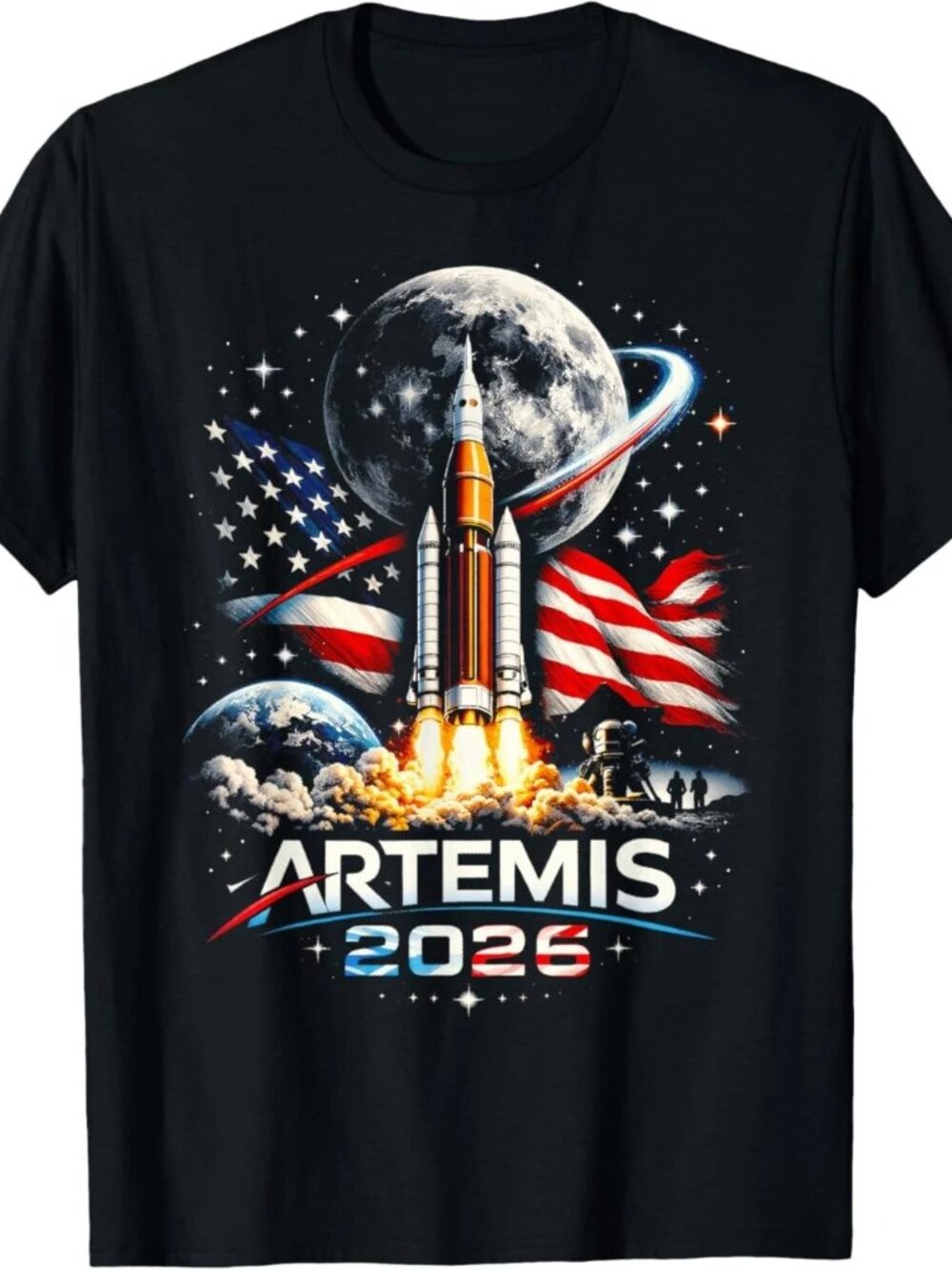 Artemis 2 2026 American Rocket Launch to The Moon Landing T-Shirt 247